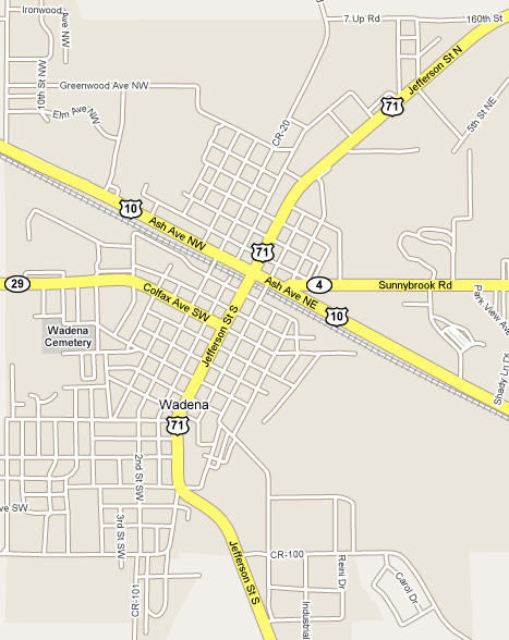 Map of Wadena Minnesota