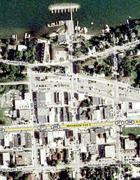 Aerial Photo of Downtown Walker Minnesota