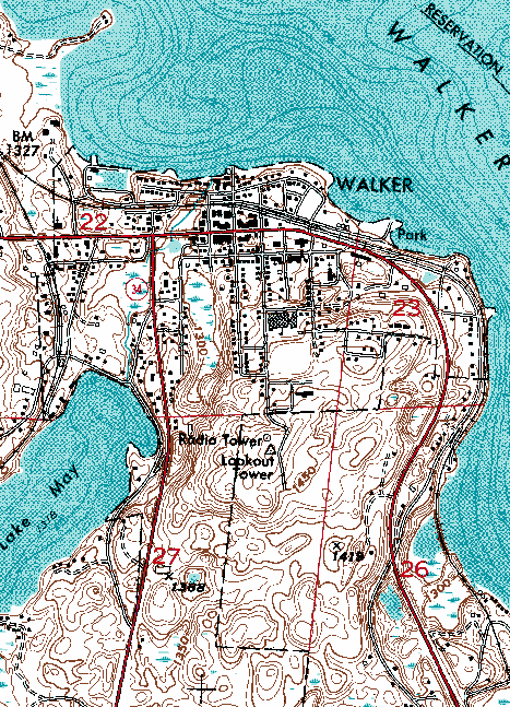 Topographic Map of Walker Minnesota