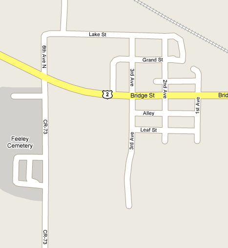 Map of Warba Minnesota