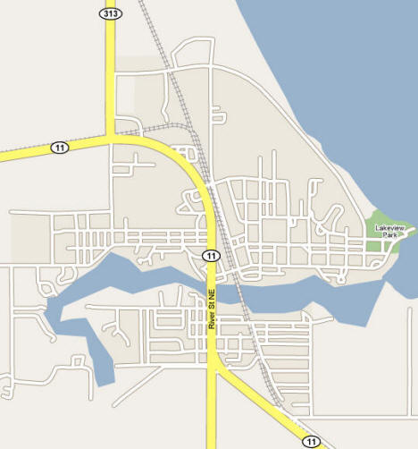 Map of Warroad Minnesota