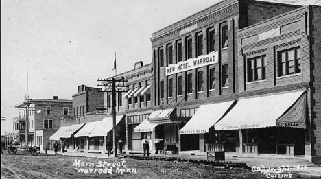 Main Street, Warroad Minnesota, 1914