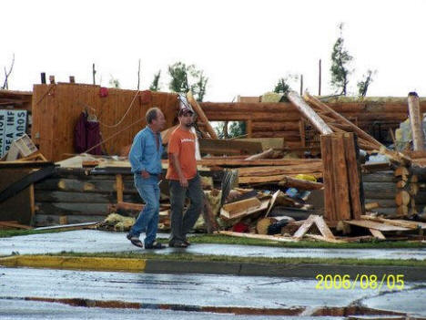 The Trading Post in Warroad Minnesota after the tornado, August 5th, 2006