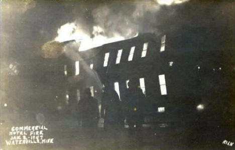 Commercial Hotel Fire, Waterville Minnesota, 1947