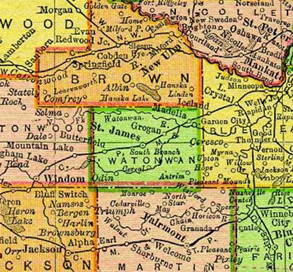 1895 Map of Watonwan County