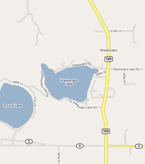 Map of the Waukenabo Minnesota area