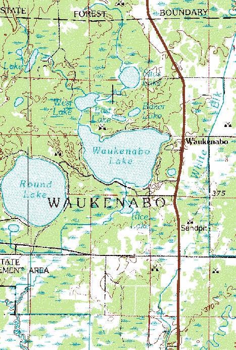Topographic Map of the Waukenabo Township area