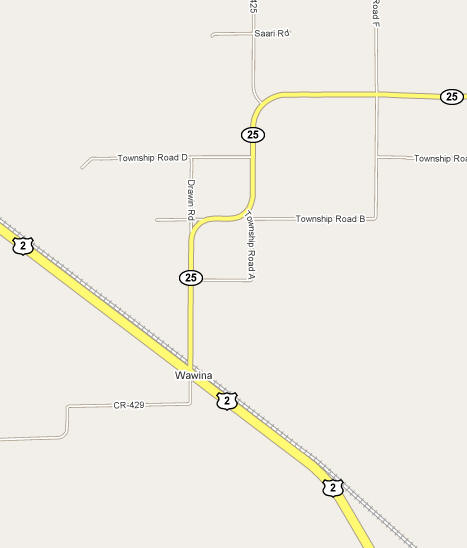 Map of the Wawina Minnesota area