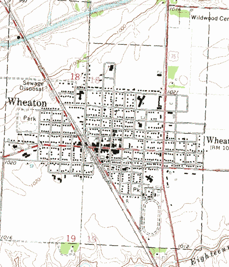 Topographic Map of the Wheaton Minnesota area