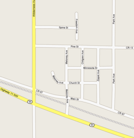 Map of the Williams Minnesota area