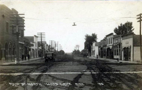 Main Street North, Wood Lake Minnesota, 1920's