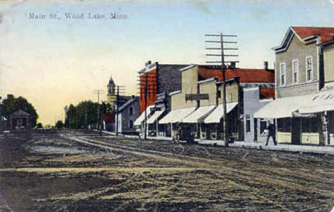 Main Street, Wood Lake Minnesota, 1910