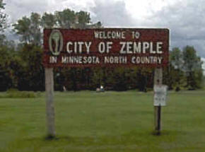 Zemple Minnesota Sign