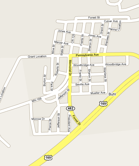 Street Map of Buhl Minnesota