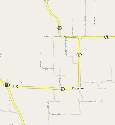 Map of Embarrass Township Minnesota