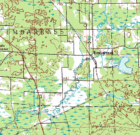 Topographic Map of Embarrass Township Minnesota