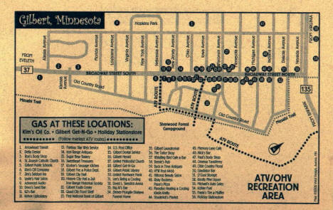 Map of Gilbert Minnesota