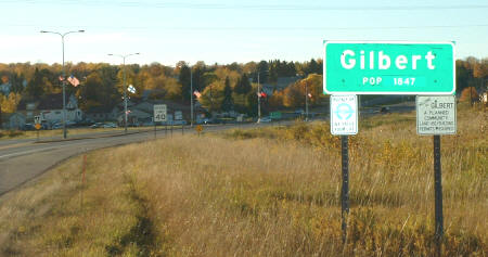 Entering Gilbert Minnesota from the east