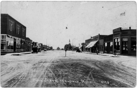 Main Street of Verndale Minnesota, 1920