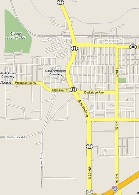 Map of Cloquet Minnesota