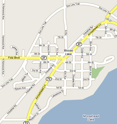 Map of Moose Lake Minnesota