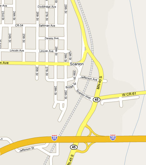 Map of Scanlon Minnesota