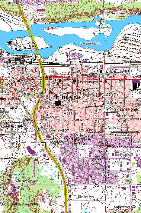Topographic Map of Cloquet Minnesota