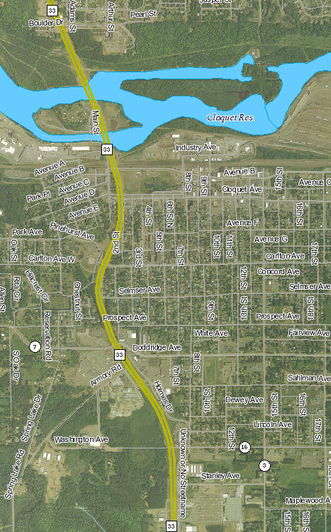 Aerial Photo of Cloquet Minnesota