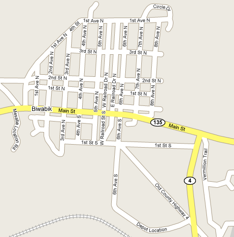 Street Map of Biwabik Minnesota