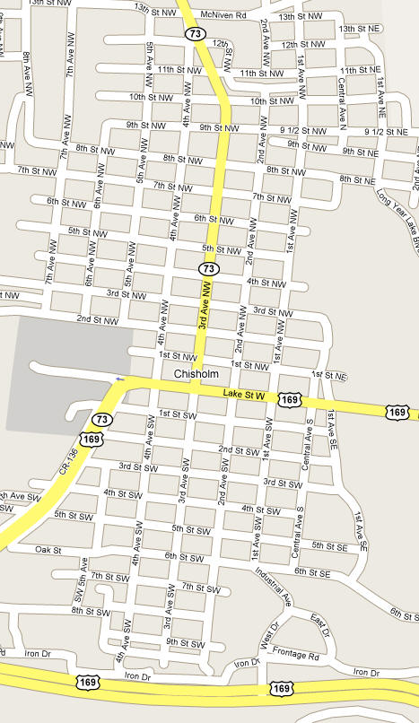 Street Map of Chisholm Minnesota
