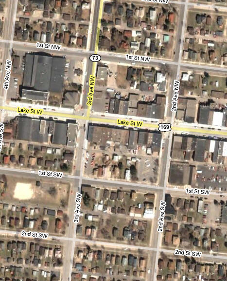 Aerial Photo of Downtown Chisholm Minnesota