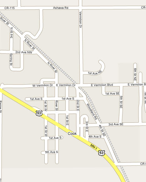Street Map of Cook Minnesota