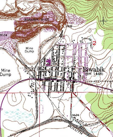 Topographic Map of Biwabik Minnesota