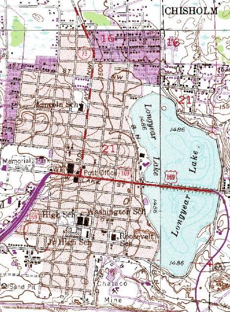Topographic Map of Chisholm Minnesota