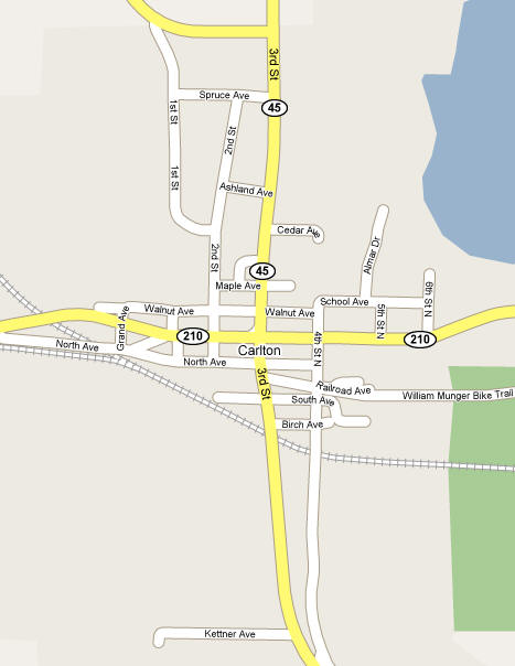 Map of Carlton Minnesota