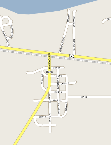 Street Map of Bena Minnesota
