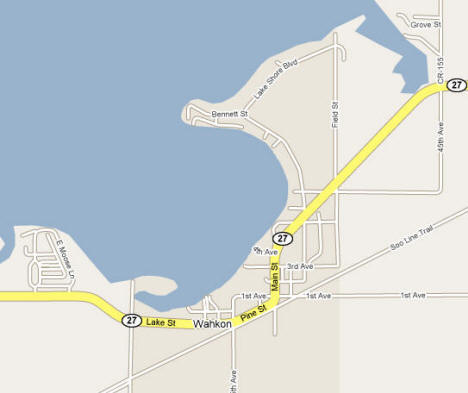 Map of Wahkon Minnesota
