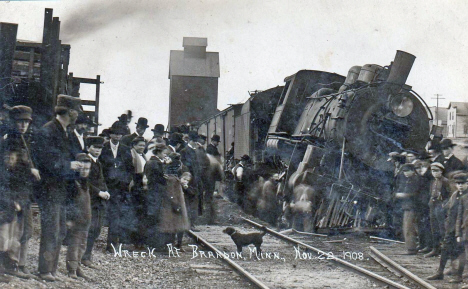 Train wreck at Brandon Minnesota, 1908