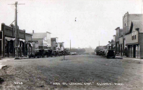 Main Street looking east, Clinton Minnesota, 1910's