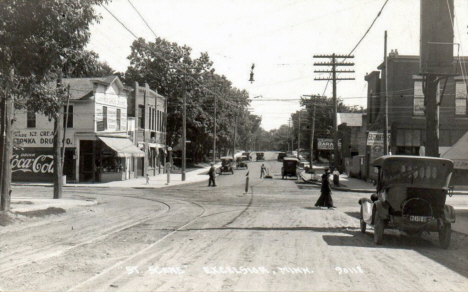 Street scene, Excelsior Minnesota, 1920's
