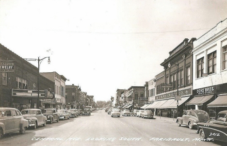 Central Avenue looking south, Faribault Minnesota, 1950's