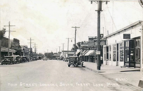 Main Street looking south, Forest Lake Minnesota, 1930's