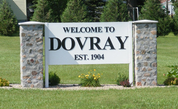 Welcome to Dovray Minnesota sign