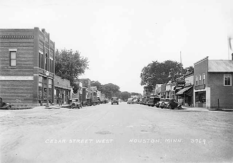 Cedar Street West, Houston Minnesota, 1940