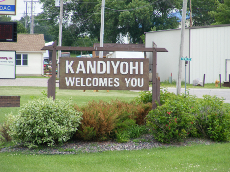 Welcome sign, Kandiyohi Minnesota, 2014