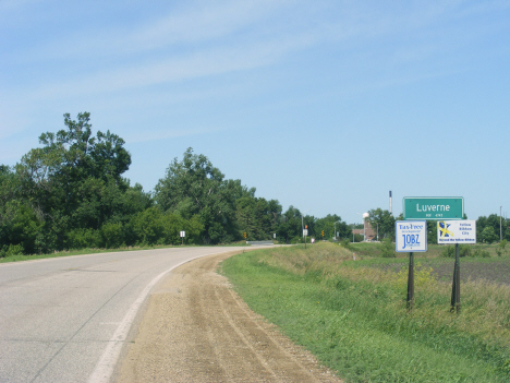City limits and population sign, Luverne Minnesota, 2014