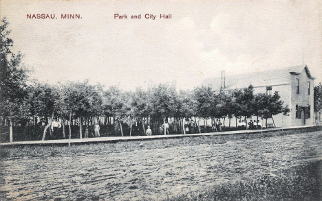 Park and City Hall, Nassau Minnesota, 1914