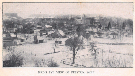 Birds eye view of Preston Minnesota, 1907