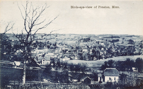 Birds eye view of Preston Minnesota, 1908