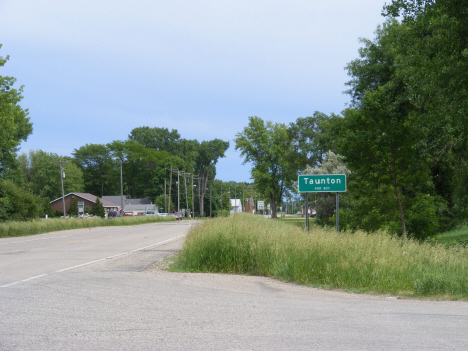 City limits and population sign, Taunton Minnesota, 2011